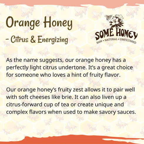 Some Honey 100% 80 oz Raw & Unfiltered Orange Blossom Honey Pure USDA Grade A, All-Natural Floral Citrus Nectar, Jug