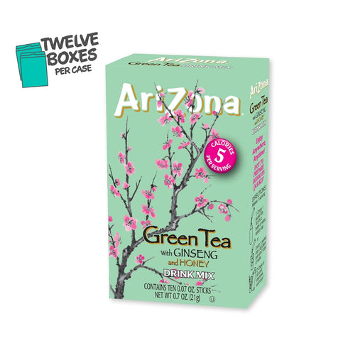 0.07oz 120 Count 10ct (Pack 12) AriZona Green Tea with Ginseng and Honey - On-the-Go Powdered Drink Mix, - Boxes