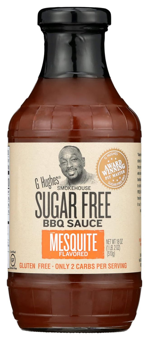 G Hughes Mesquite Flavored BBQ Sauce, Sugar Free, Gluten Free, 18 Ounces