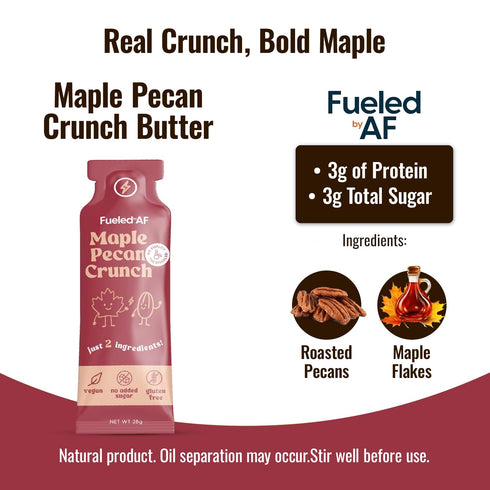 Fueled by AF 8 (8 oz (8 (Pack 8), Fueled AF Vegan, Keto, and Paleo Friendly, Pouches each) Ounce of Maple Pecan Crunch