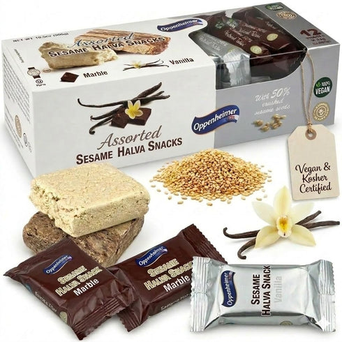 Assorted Sesame Halva Snacks Vanilla and Marble Flavors - Delicious Sweet Israeli