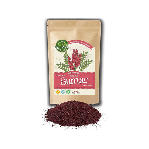 Eat Well Sumac Spice Powder 16 oz Bulk Ground Sumac Berries in Resealable Pack, 100% Natural