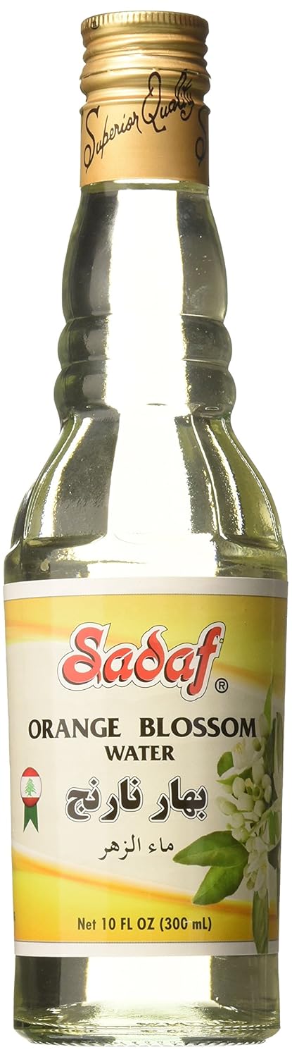 Sadaf Orange Blossom Water for Cooking, Food Flavoring, Baking, Ideal for Persian Desserts, Cakes, Syrups (10 fl Oz)