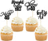 Gyufise 48 Pack Black Glitter Hello 40 Cupcake Toppers for 40th Birthday Anniversary Party Cake Decorations Supplies