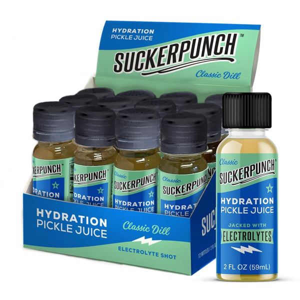 Suckerpunch Electrolyte Pickle Juice Shot, Leg and Muscle Cramp Relief, Sports Drink,