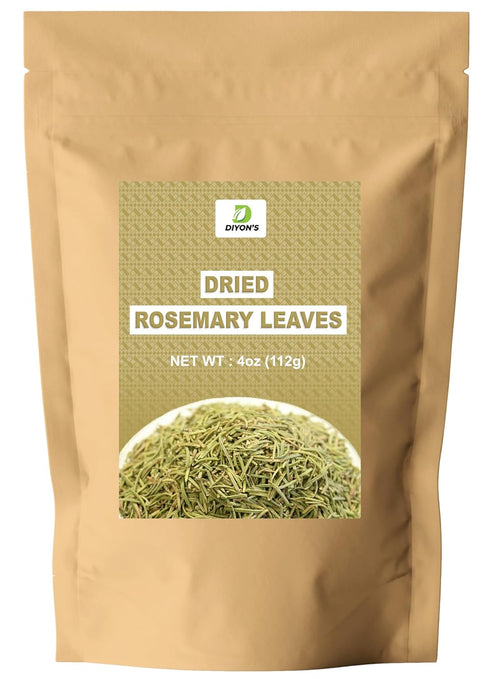 Diyon's Dried Rosemary Leaves 04oz (112g) Packed in a resealable pouch.