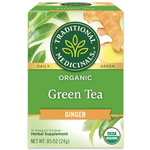 Traditional Medicinals Tea, Organic Green Tea Ginger - Promotes Healthy Digestion, Occasional