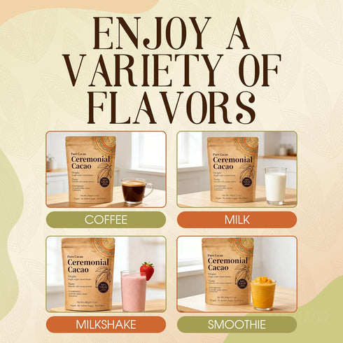 DoseOfQuiet Energy(1) Ceremonial Cacao, Organic Cacao Powder, High Flavanol Cocoa Powder with Natural Theobromine