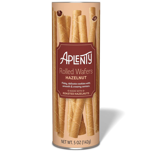 Aplenty Amazon Brand - , Hazelnut Rolled Wafers, 5 oz