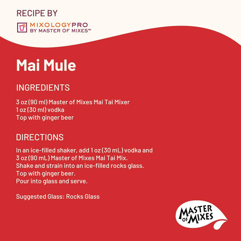 1 (33.8 Oz), Pack 3 Master of Mixes Mai Tai Drink Mix, Ready To Use, Liter Bottle Fl