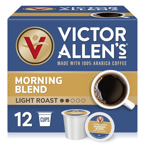 Victor Allen's Coffee Morning Blend, Light Roast, 12 Count, Single Serve Pods for Keurig