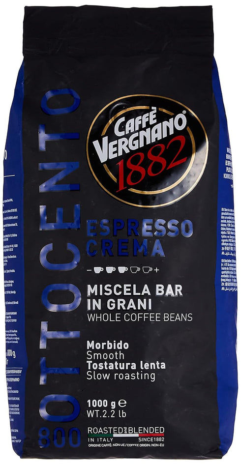 Caffe Vergnano Espresso Roast "Crema 800 Blend" Whole Bean Coffee | 2.2
