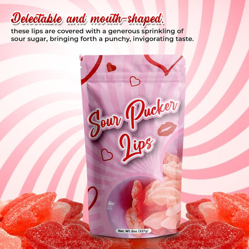 Gummies 3 Gummies Gummy NY Spice Shop Sour Pucker - Pound Lip Shaped - Fruit Flavor For Office Candy Bowl Fillers