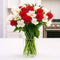 BloomsyBox Forever Blooming Bouquet Fresh Red Roses & White Alstroemeria (Glass Vase