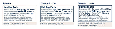Pack, 3 Count Diamond Crystal Salt Co. Flavored Kosher Salt Variety - Lemon, Sweet Heat, Black Lime
