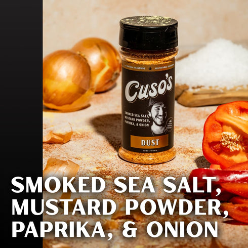 1 Count 5 oz Cuso's Dust BBQ Seasoning Rub - Steak Seasoning for Smoking, Grill. & Marinade - Spices for Steaks, Meat