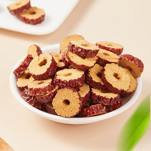 WJDDMGO 1.1lb/500g oz Pure Jujube Product, Dried Red Dates Slices, Pitted Seedless Sweet Crispy Dates, for Brewing Tea