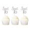 Ercadio Silver Sweet 16 Cupcake Toppers - Glitter Age Sixteen Picks for 16th Birthday Party Cake Decorations, 24 PCS