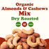 8 Food to Live Organic Dry Roasted Almonds and Cashews Mix, Ounces Unsalted Oven Roasted Nuts, Non-GMO, Protein Rich