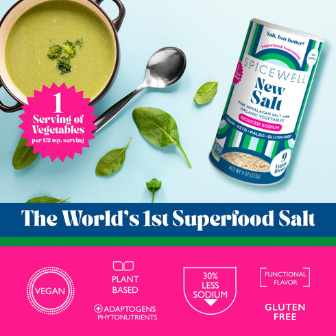 9 9oz (2 pack) Spicewell - Himalayan Pink Salt Pouch - Boosted with Real Veggies, Less Sodium Than Table Salt - Fine