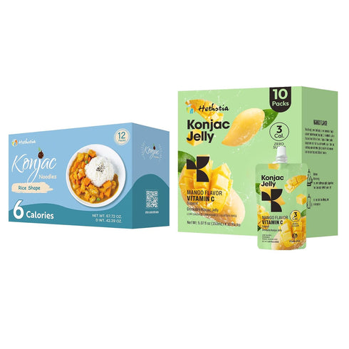 Hethstia Konjac Jelly Mango Flavor Vitamin C 10 Packs and Konjac Rice