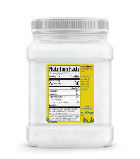 52 Unpretentious White Granulated Sugar, Ounces, Baking & Cooking, Kitchen Staple, Pure Sugar