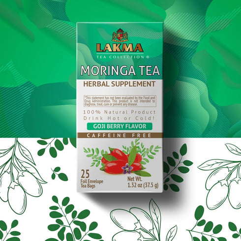 Lakma Moringa Oleifera Tea with Goji Berry, 25 Tea Bags