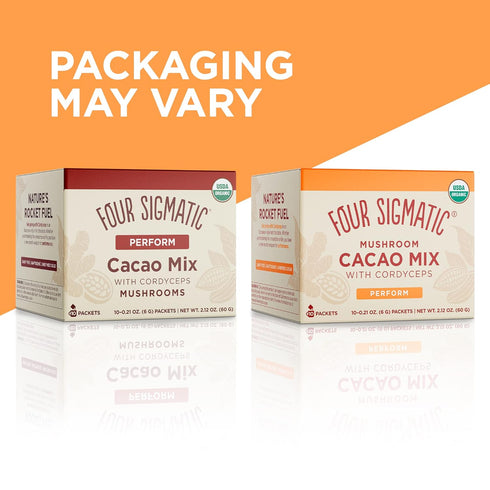 10 Packets Four Sigmatic Boost Mushroom Cacao | Organic Instant Cacao with Cordyceps & Ginger | Supports Stamina