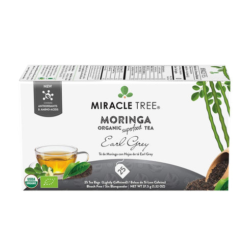 Miracle Tree Organic Moringa Superfood Tea - 25 Individually Sealed Bags, Earl Grey