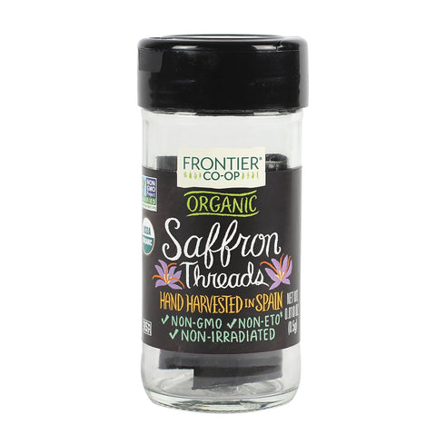 Frontier Co-op Organic Saffron Threads, 0.01 Ounce Bottle, Hand Harvested for Mediterranean Recipes