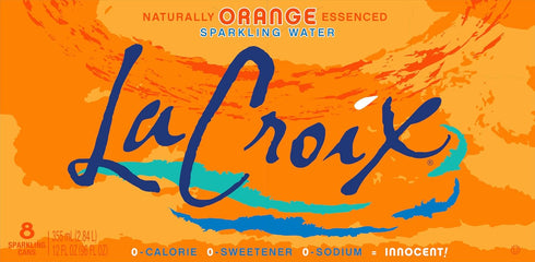 12 Oz (pack 8) La Croix Sparkling Water, Orange, Fl