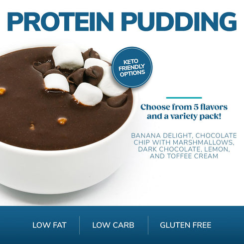 WonderSlim Protein Pudding, Dark Chocolate, Gluten Free, Low Carb (7ct)