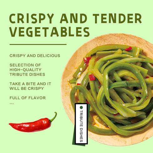 Generic 100g/3.52oz Pack 5 Spicy Cold Vegetable Salad Gongcai | Crispy Savory Snack | Ready to Eat | Versatile Side