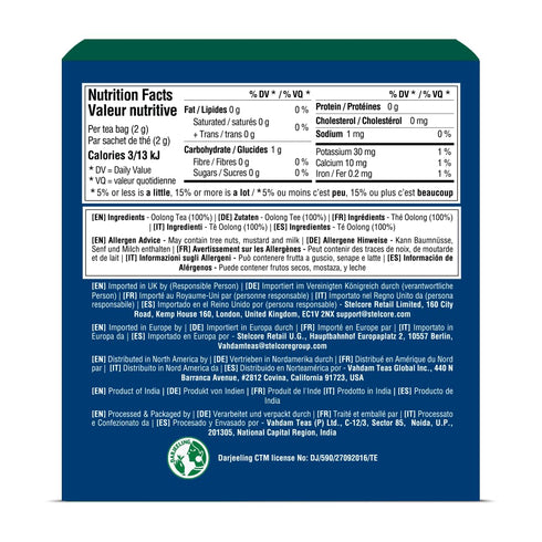 VAHDAM High Mountain Oolong Tea Bags, 30 Count, Non GMO, Gluten Free, Light & Floral