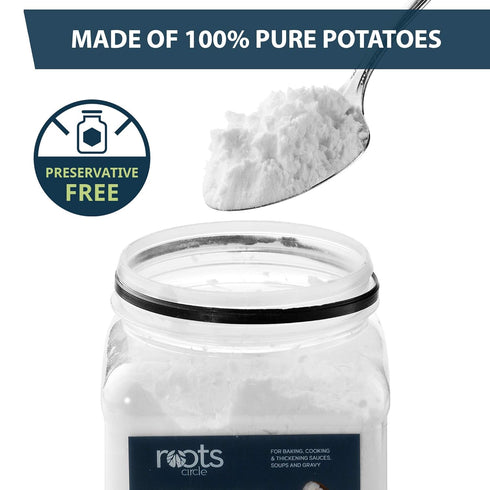 2 Pack 21oz Roots Circle Gluten-Free Potato Starch | of Jars | No Preservatives or Artificial Ingredients | Kosher