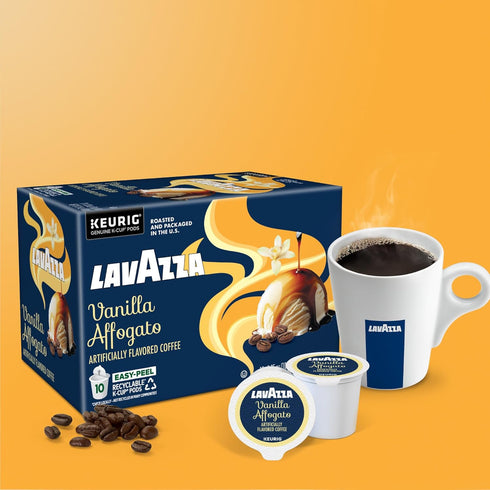 60-Count (6 Packs 10) Lavazza Vanilla Affogato Coffee, Single Serve Keurig K-Cup Pods, Flavored Coffee, Box