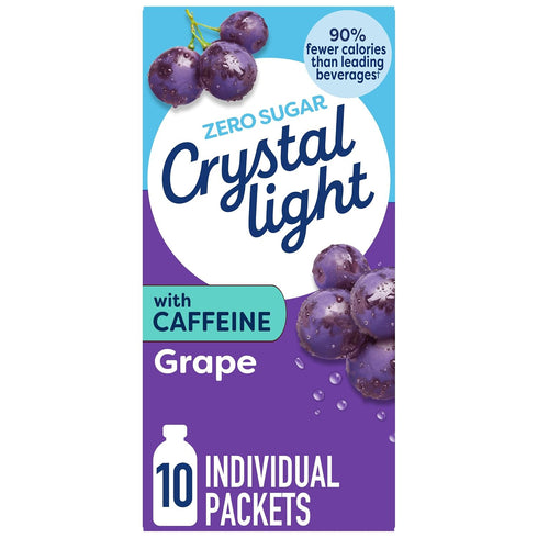 10-Packet (Pack 8) Crystal Light On The Go Energy Grape - Caffeine Energy Releasing, Boxes