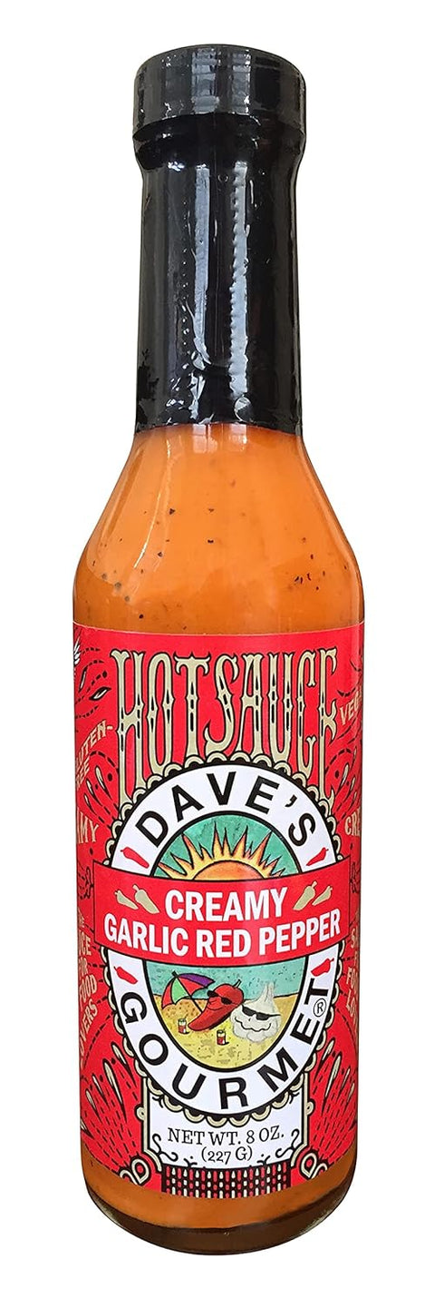 Dave's Gourmet Creamy Garlic Red Pepper Hot Sauce - 8 Ounce