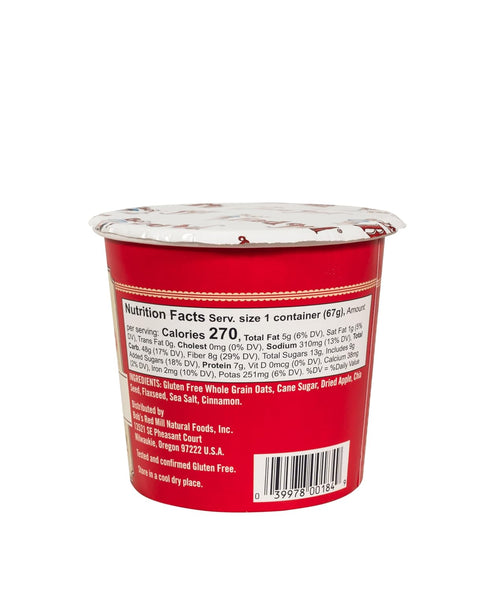 2.36 (Pack 12) Bob's Red Mill GF Oatmeal Cup, Apple & Cinnamon, Ounce Cup of - Non-GMO, Whole Grain, Kosher