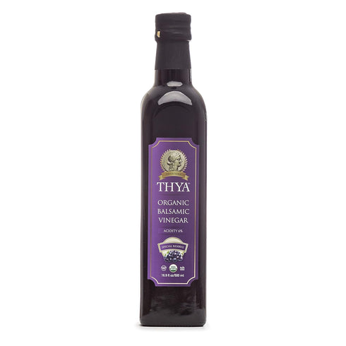 6%, 16.9 Oz. (Pack 2) THYA Organic Balsamic Vinegar, Acidity USDA Organic, Non GMO, Gluten free, Fl
