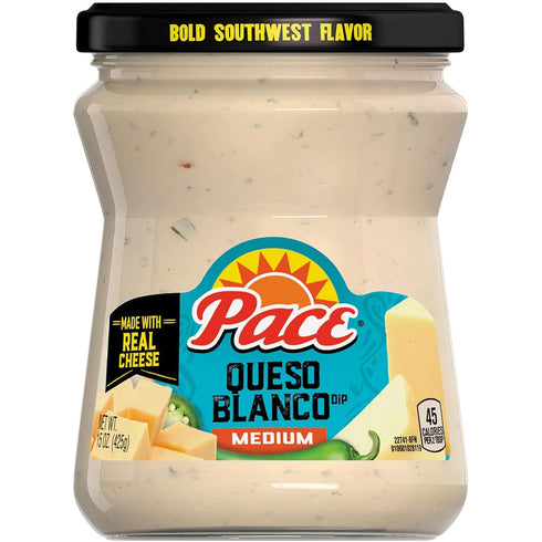 Generic Pace Queso Blanco Cheese Dip, Jar, 15 Oz (Pack of 6)