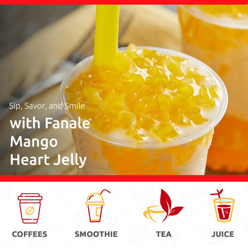 400g(Pack 1) Fanale Coconut Jelly Topping nata de coco for Bubble Tea | Mango Star Jelly Topping for Boba Tea
