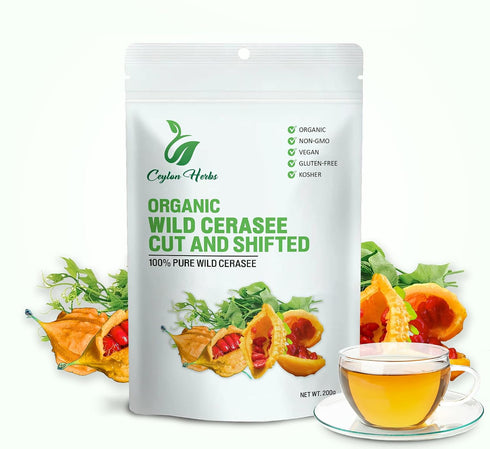 CEYLON HERBS 100g Wild Cerasee Cut and Shifted -100% Pure Organic Wild-Crafted Well-Cleaned for