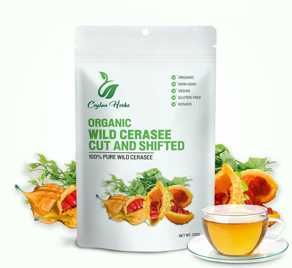 CEYLON HERBS 100g Wild Cerasee Cut and Shifted -100% Pure Organic Wild-Crafted Well-Cleaned for