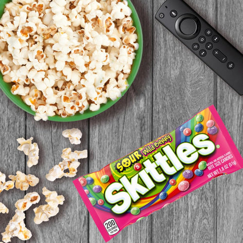 Skittles 1.8 Oz Pack, 24 Count SOURS Wild Berry Sour Candy Bag