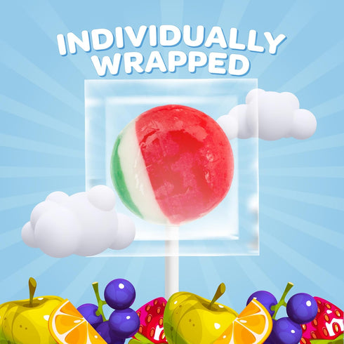 2 Pack (80 Count) Fruit Lollipops - Pound Bulk - Assorted Fruit Flavored Hard Candy - Hard Candy Individually Wrapped