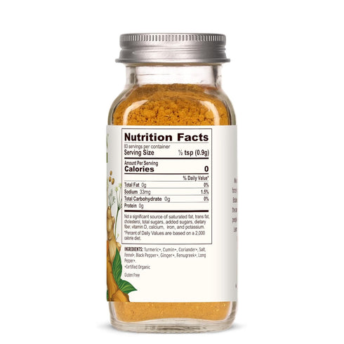 2.6 oz Banyan Botanicals Turmeric Masala Spice Mix Organic Ayurvedic Spice Blend Warming & Savory Cooking Spices
