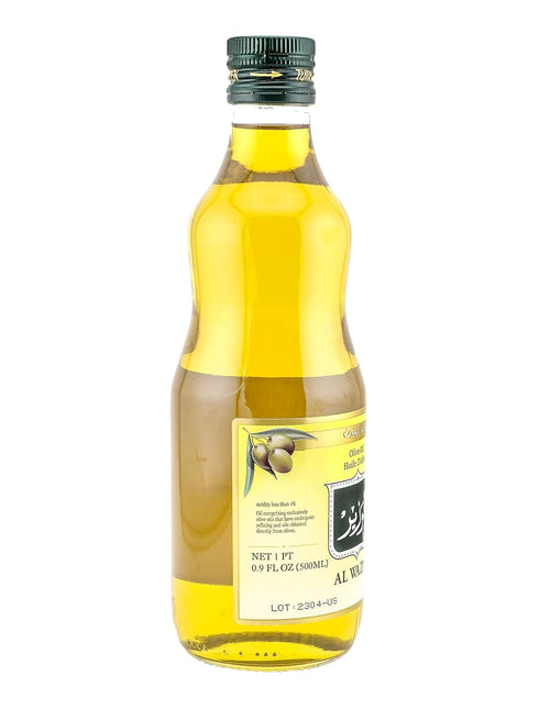 Al Wazir 16.9 OZ (500ml) Olive Oil FL Low Acidity Balanced Flavor for Cooking Dressing Dipping High Virgin Oil Ratio