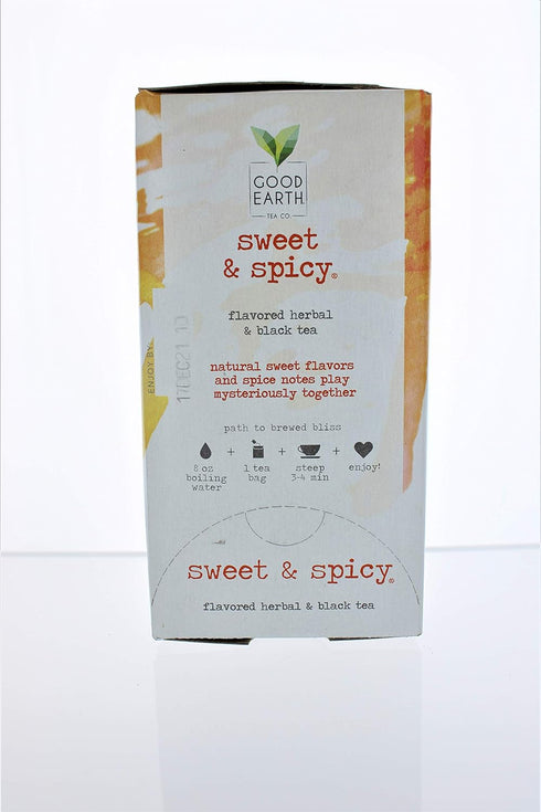 18 Count (Pack 6) Good Earth Sweet & Spicy Herbal & Black Tea, Tea Bags