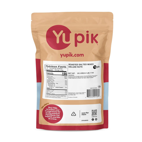 2.2 lb (35.2 oz), Yupik Deluxe Roasted Salted Nut Mix, Vegan, Cholesterol Free, A Blend of Cashews, Brazil Nuts